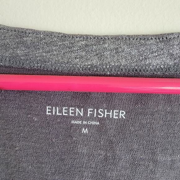 Eileen Fisher 100% LinenMetallic Gray Tank Top - Picture 3 of 3
